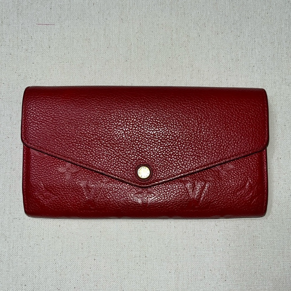 Louis Vuitton Red Empreinte Sarah Wallet